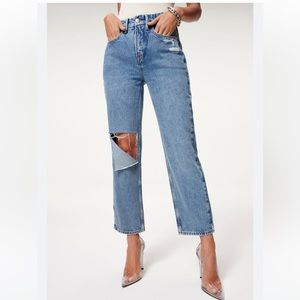 NWT Good American Good 90’s Duster Straight Leg Jean Women’s Size 28